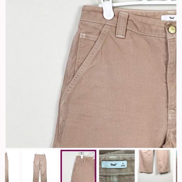 Aritzia TNA Greenwich Carpenter Pants Pinkish Beige - Picture 2 of 3